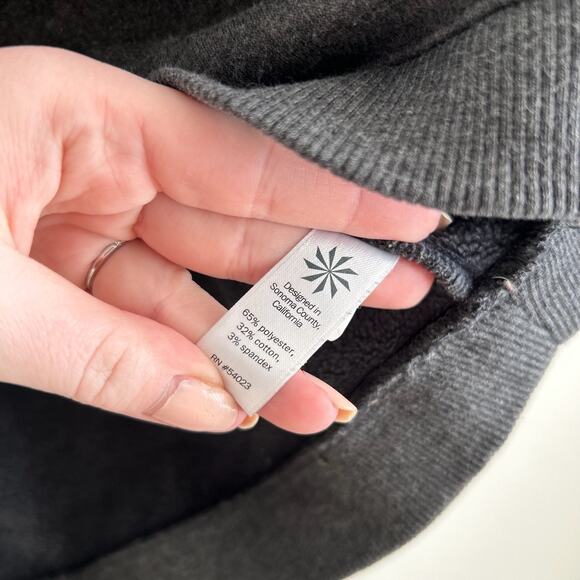 Athleta Cozy Karma Lounge Fleece Funnel Neck Sweatshirt Gray - Picture 5 of 9